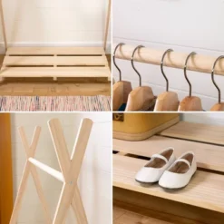 Sweedi Scandinavian Kids' Clothes Rack Natural Wood - South Shore -Barbie Store GUEST 79485b89 29c9 44e0 b61a e8e3cb0d5baf