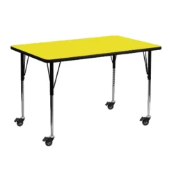 Flash Furniture Mobile 24''W X 48''L Rectangular HP Laminate Activity Table - Standard Height Adjustable Legs -Barbie Store GUEST 79abf887 5fa3 458a 82da 1f6fd8d3fcfd