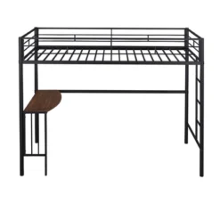 Twin Size Metal Loft Bed With Desk, Ladder And Railing - ModernLuxe -Barbie Store GUEST 7a33e63b efc1 440e 969c ebcef457ceb6