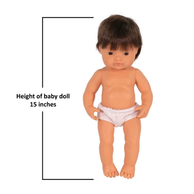 Miniland Educational Anatomically Correct 15" Baby Doll, Boy, Brunette Hair 4 Miniland Educational Anatomically Correct 15" Baby Doll, Boy, Brunette Hair - Image 2