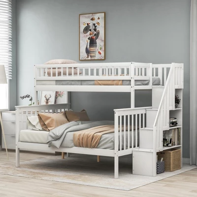 Twin Over Full Stairway Bunk Bed With Storage-ModernLuxe 9 Twin Over Full Stairway Bunk Bed With Storage-ModernLuxe - Image 7