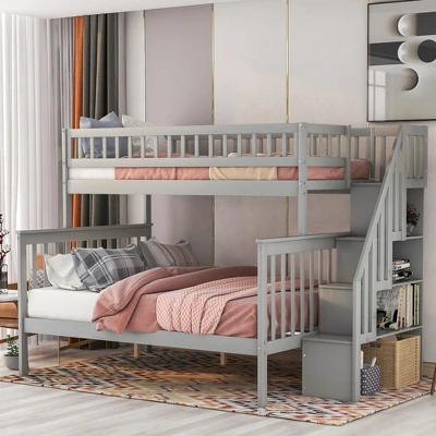 Twin Over Full Stairway Bunk Bed With Storage-ModernLuxe 10 Twin Over Full Stairway Bunk Bed With Storage-ModernLuxe - Image 8