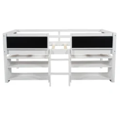 Twin Size Low Loft Bed With Two Removable Shelves, Ladder And Decorative Rail Chalkboard - ModernLuxe -Barbie Store GUEST 813938eb 793b 4227 bbfc 71b2d43e33fd