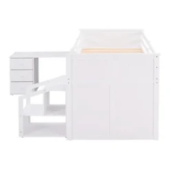 Twin Size Low Loft Bed With Storage Steps And Portable Desk-ModernLuxe -Barbie Store GUEST 82a73fb1 df8c 4b49 8684 025790c31857