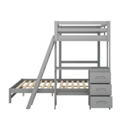 Twin Over Full Bunk Bed With Built-in Desk, Ladder And Three Drawers-ModernLuxe -Barbie Store GUEST 83358152 00b5 491c 86dc 8eadced5988e