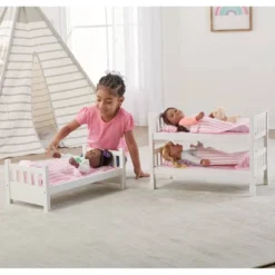 Badger Basket 1-2-3 Convertible Doll Bunk Bed With Bedding - Pink/Stripe -Barbie Store GUEST 83f36451 f547 47ed 8c84 acb9fd8d27f1