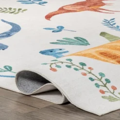 NuLOOM Eamon Dinosaur Machine Washable Kids Area Rug -Barbie Store GUEST 846f3e9a 5ff2 4c84 9d6b e3dabecb54b1