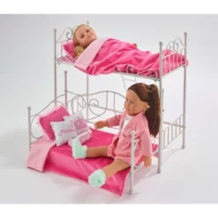 Badger Basket Scrollwork Metal Doll Loft Bed With Daybed And Bedding - White/Pink 12 Badger Basket Scrollwork Metal Doll Loft Bed With Daybed And Bedding - White/Pink -Barbie Store GUEST 84b0cf80 a76c 42a7 b1f6 074bf917b139