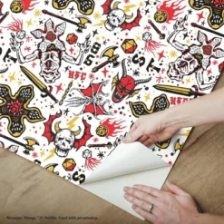 Stranger Things Hellfire Club Peel And Stick Wallpaper - RoomMates -Barbie Store GUEST 853e9757 1bd8 4bc8 9eea 76f73f06b3ff