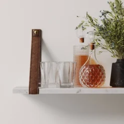 Brandon Vintage Matte Faux Marble Wall Shelf Brown - Nathan James -Barbie Store GUEST 854810bb 6ad0 45a3 a187 45090e904d8a