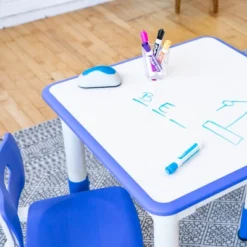 ECR4Kids Square Resin Dry-Erase Adjustable Activity Table With 2 Chairs (3-Piece Set) -Barbie Store GUEST 85784246 5dbf 4861 b4e0 4d2883d935b4