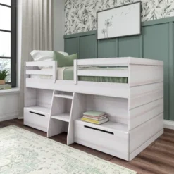 Max & Lily Farmhouse Low Loft With 2 Drawers