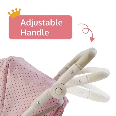 Olivia's Little World 2 In 1 Baby Doll Stroller Pram Foldable Pink/Grey OL-00009 12 Olivia's Little World 2 In 1 Baby Doll Stroller Pram Foldable Pink/Grey OL-00009 - Image 10
