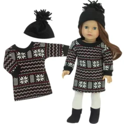Sophia’s Fair Isle Sweater Dress And Hat For 18" Dolls, Black -Barbie Store GUEST 895a6108 7f86 459f 9f2d 1c979c29ce69
