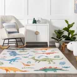 NuLOOM Eamon Dinosaur Machine Washable Kids Area Rug -Barbie Store GUEST 89fb00e8 26da 4155 8fc3 a524c089b048