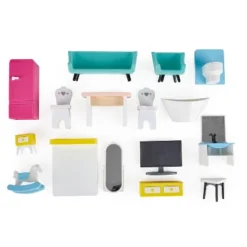 Hape Little Room Pretend Play 3 Story Wooden Doll House W/ Light, Doorbell, & Bedroom, Bathroom, Living Room, & Dining Furniture For Kids Age 3 And Up -Barbie Store GUEST 8af16bcc e03f 4607 ae15 ac855ca17cac