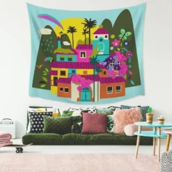 Encanto Casa Madrigal Tapestry Black/Pink/Blue - RoomMates -Barbie Store GUEST 8b6a90d7 7b0c 4a18 9e01 0ff41edfd561