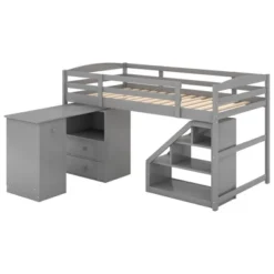 Twin Size Loft Bed With Multifunctional Movable Built-in Desk And Staircase-ModernLuxe 12 Twin Size Loft Bed With Multifunctional Movable Built-in Desk And Staircase-ModernLuxe -Barbie Store GUEST 8b71f495 5265 405b 84f2 19346647cf69
