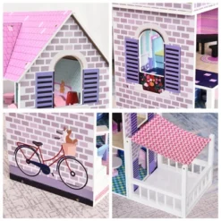 Qaba Kids Wooden Multi-Level Dream House Villa Kit With Furniture And Accessories 14 Qaba Kids Wooden Multi-Level Dream House Villa Kit With Furniture And Accessories -Barbie Store GUEST 8ca9e1c5 88f4 42c3 9fb0 00eefbe12d0e