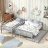 Twin Over Full Bunk Bed With Trundle Bed, Ladder And Safety Rails-ModernLuxe -Barbie Store GUEST 8f77e694 74f4 47db 8700 a50f7e6260b4