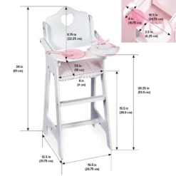 Badger Basket Doll High Chair With Accessories And Free Personalization Kit - White/Pink/Gingham -Barbie Store GUEST 90a4778e ed50 41ec 8eb1 3258ca56c74e