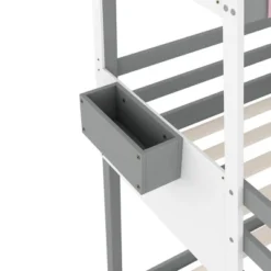 Twin Over Twin Car-Shaped Bunk Bed With Wheels, Drawers And Shelves, Gray - ModernLuxe 21 Twin Over Twin Car-Shaped Bunk Bed With Wheels, Drawers And Shelves, Gray - ModernLuxe -Barbie Store GUEST 90b12642 0ee3 42c1 9360 d44c31bd6c0a