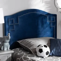 Twin Aubrey Velvet Headboard Blue - Baxton Studio -Barbie Store GUEST 90f51a28 dda2 4c01 8e9b 427a28b60be9