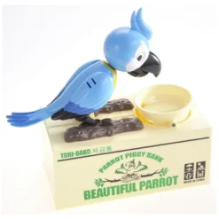 Insten Parrot Piggy Bank Robotic Coin Munching Toy Money Box, Blue, 6.6x6.5 Inches -Barbie Store GUEST 9122f83d 1ef2 4460 a78c d11b5f31f1d1