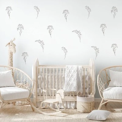 Floral Stems Wall Decor - Decalcomania 3 Floral Stems Wall Decor - Decalcomania