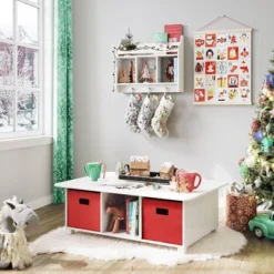 Kids' Book Nook Wall Shelf With Cubbies And Book Rack White - RiverRidge Home -Barbie Store GUEST 9306eb4e 62ed 481d 9b1e 709a72538c0c