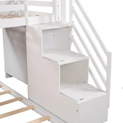 Twin Over Full Bunk Bed With Staircase, Shelves And House Roof-ModernLuxe -Barbie Store GUEST 936652ca 5653 4294 b4c5 c9ffc1e6a5f6