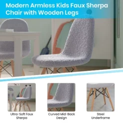 Merrick Lane Children's Lyon Faux Shearling Accent Chair, Modern Accent Chair For Bedroom, Entryway, And Living Room -Barbie Store GUEST 97574155 811c 47ef b438 9e0de351393d