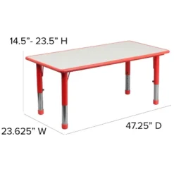 Emma And Oliver 23.625"W X 47.25"L Rectangular Plastic Height Adjustable Activity Table Set With 4 Chairs 15 Emma And Oliver 23.625"W X 47.25"L Rectangular Plastic Height Adjustable Activity Table Set With 4 Chairs -Barbie Store GUEST 985b2c87 f7fd 4562 9d4d 05cb5f954032