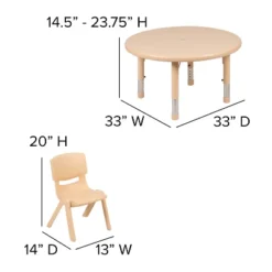 Flash Furniture 33" Round Plastic Height Adjustable Activity Table Set With 2 Chairs -Barbie Store GUEST 993dfe1f 5b65 4ee8 a305 3f97541f5bee 1