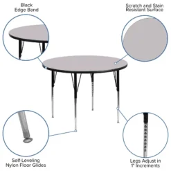Flash Furniture 48'' Round Thermal Laminate Activity Table - Standard Height Adjustable Legs -Barbie Store GUEST 99d03a77 10e7 488a 8e59 e0f0d8cc77f6
