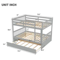 Full Over Full Bunk Bed With Trundle Bed And Ladder-ModernLuxe -Barbie Store GUEST 99f2ed18 e194 41ae 8ca1 2ab5687f2660