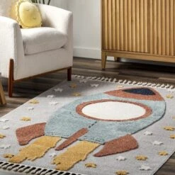 NuLOOM Journee Rocket Ship High-Low Kids Tasseled Area Rug -Barbie Store GUEST 9cbc2f74 4a5f 449a a1aa 51ee7c6c103e