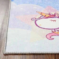 Unicorn Rainbow Colorful Kids Playroom Nursery Washable Indoor Area Rug By Blue Nile Mills -Barbie Store GUEST 9db47793 2579 420c bd3c b06f25f1a32a