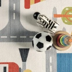 NuLOOM Carmina City Streets Machine Washable Kids Area Rug 7' X 9' In White Multi -Barbie Store GUEST 9eb5749d 59b8 44fa 8b64 5791b703c119