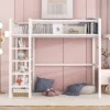 Metal Twin Size Loft Bed With 4 Shelves And Storage - ModernLuxe -Barbie Store GUEST a09a90d4 c598 4ea0 8844 ae8baa0d315a
