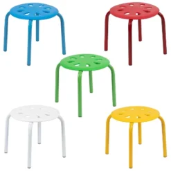 Flash Furniture Plastic Nesting Stack Stools, 11.5"Height (5 Pack) -Barbie Store GUEST a36e61b8 4541 4e58 adee 52b5078c4e6c