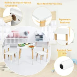 Costway Kids Wooden Table & 2 Chairs Set Children Activity Table Set 16 Costway Kids Wooden Table & 2 Chairs Set Children Activity Table Set -Barbie Store GUEST a37d7991 03c4 4fa4 bd00 aa142f4e54cb