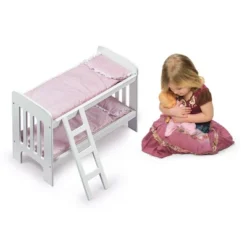 Badger Basket Doll Bunk Bed With Bedding, Ladder, And Free Personalization Kit - White/Pink/Gingham -Barbie Store GUEST a3913fc4 0135 4593 816d 5b8ed2b1f9ec