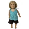 Matching Girl And Doll Size 5 Brown Short Set With Blue Top -Barbie Store GUEST a3f10c8e 9ca6 4964 97e6 558988ae3137