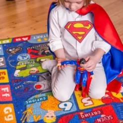 KC CUBS | Justice League Boys & Girls Kids Hopscotch Number Counting Educational Learning & Game Nursery Bedroom Classroom Rug Carpet, 2' 7" X 6' 0" -Barbie Store GUEST a4676167 43b5 4c28 9337 1eccc99b9929