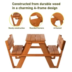 Gardenised Wooden Kids Picnic Table Bench With Backrest, Outdoor Children's Backyard Table, Crafting, Dining, And Playtime Patio Table 13 Gardenised Wooden Kids Picnic Table Bench With Backrest, Outdoor Children's Backyard Table, Crafting, Dining, And Playtime Patio Table -Barbie Store GUEST a49c135f a6cc 481e 83db c4076d456c25