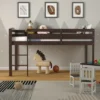 Costway Twin Low Loft Bunk Junior Bed Bedroom Wooden Guard Rail Ladder White/Espresso/Grey -Barbie Store GUEST a561249c 438a 4781 94bd 5c9ba84d6d37