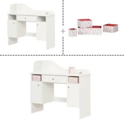 Vito Makeup Desk With Drawer Pure White/Pink - South Shore -Barbie Store GUEST ab562318 a964 4fe2 936c 5f0103f989db