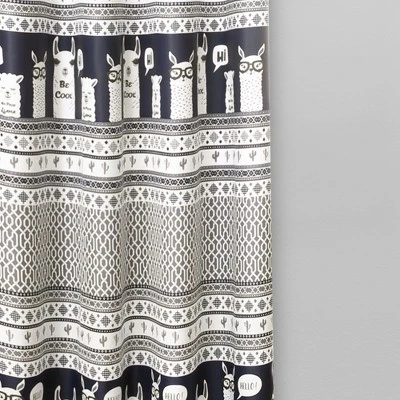 52"x84" Set Of 2 Llama Striped Room Darkening Curtain Panels - Lush Décor 4 52"x84" Set Of 2 Llama Striped Room Darkening Curtain Panels - Lush Décor - Image 2