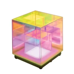 Teen Iridescent Acrylic LED Cube Novelty Table Lamp - West & Arrow -Barbie Store GUEST accab503 64a6 456c 8796 89dabfaf19b2